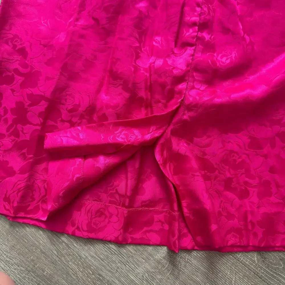 Spenser Jeremy Petites Vintage 90's Bright Pink Silk Skirt Size 10 - Picture 4 of 9